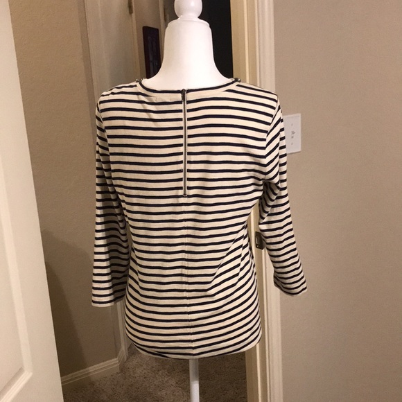J Crew - Long Sleeve Tee with Jewel Collar - Picture 3 of 12